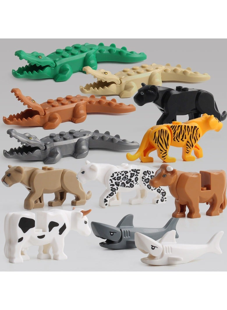 Set Of 12 Animal Toy Building Block Model Puzzles  - Image 1