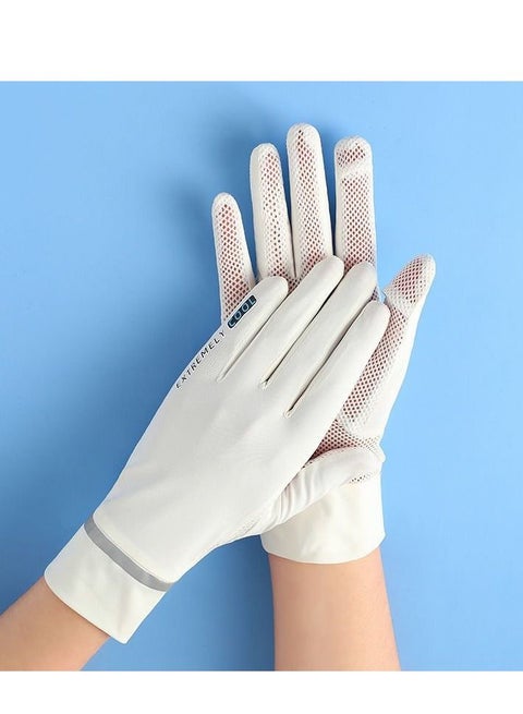 1-Pair UV Protection Summer Sunscreen Gloves White