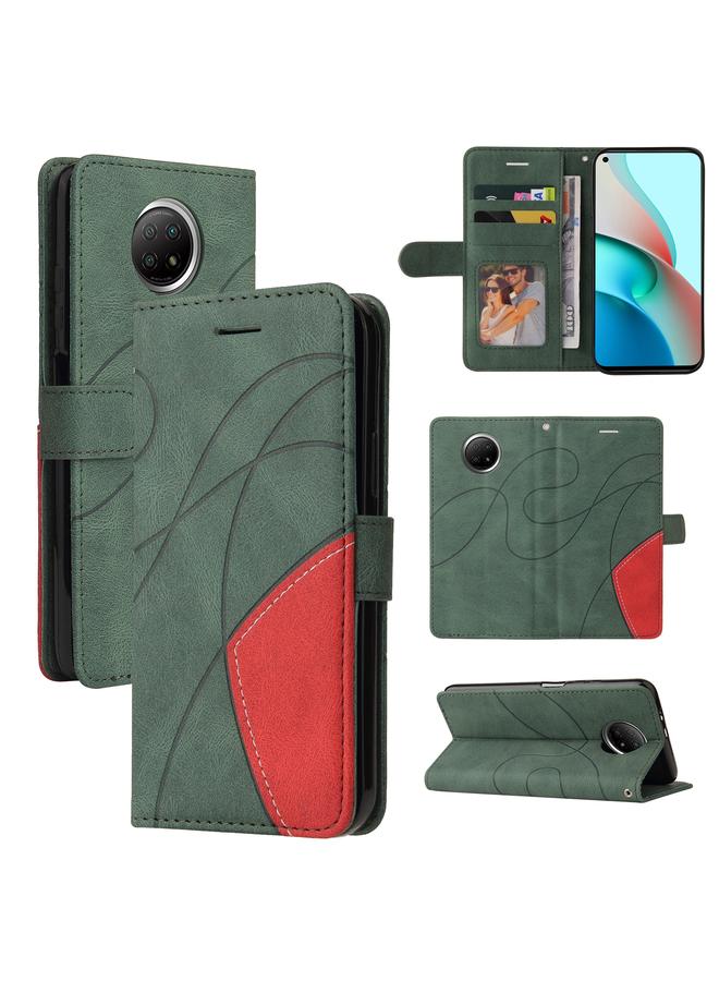 Case For Xiaomi Redmi Note 9 5G CN Version Dual-color Splicing Horizontal Flip PU Leather Case with Holder & Card Slots & Wallet