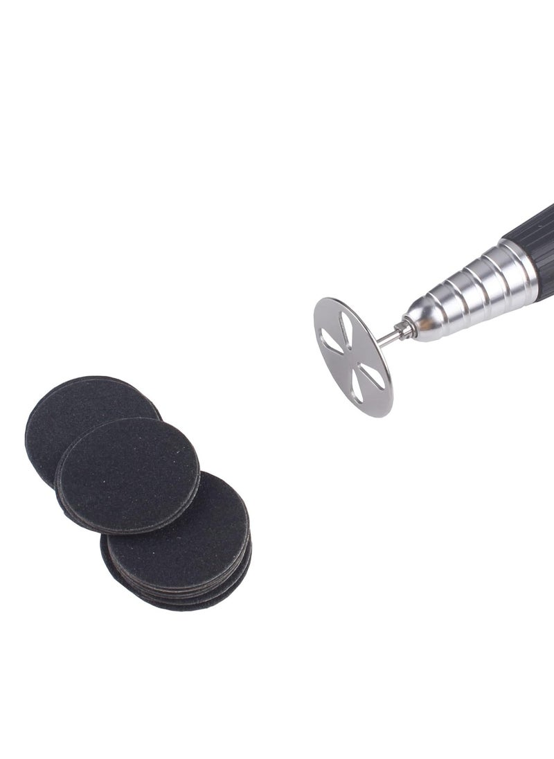 globalstar Globalstar Pedicure Sandpaper Disc Kit - 100pcs Sandpaper Discs & 1 Metal Drill Bit, 3/32 Shank for Electric Foot File, Dead Skin & Callus Removal, #150 Grit  - Image 4