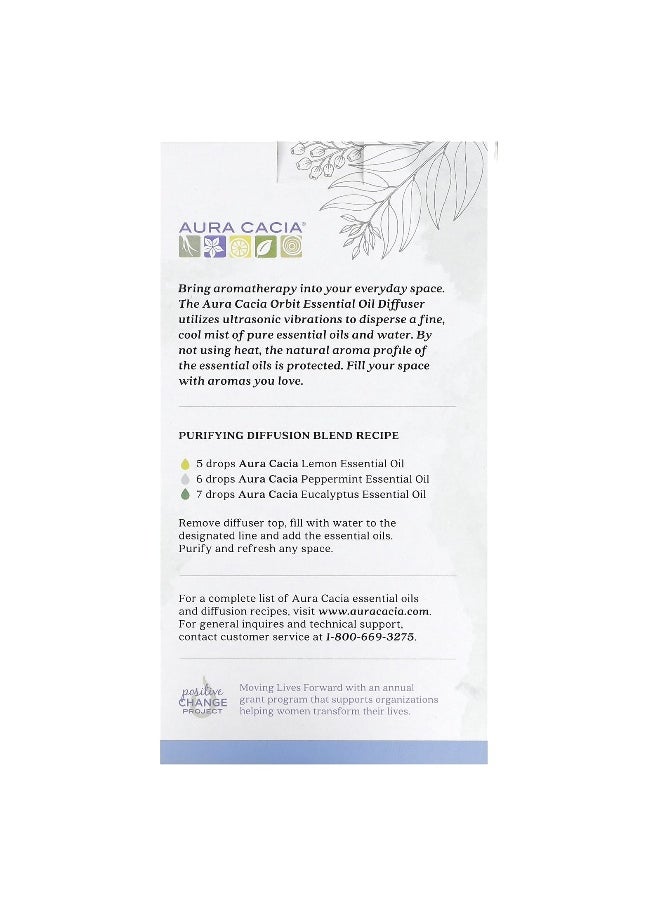 Aura Cacia Aura Cacia, Orbit, USB Ultrasonic Essential Oil Diffuser, 1 Count  - Image 2