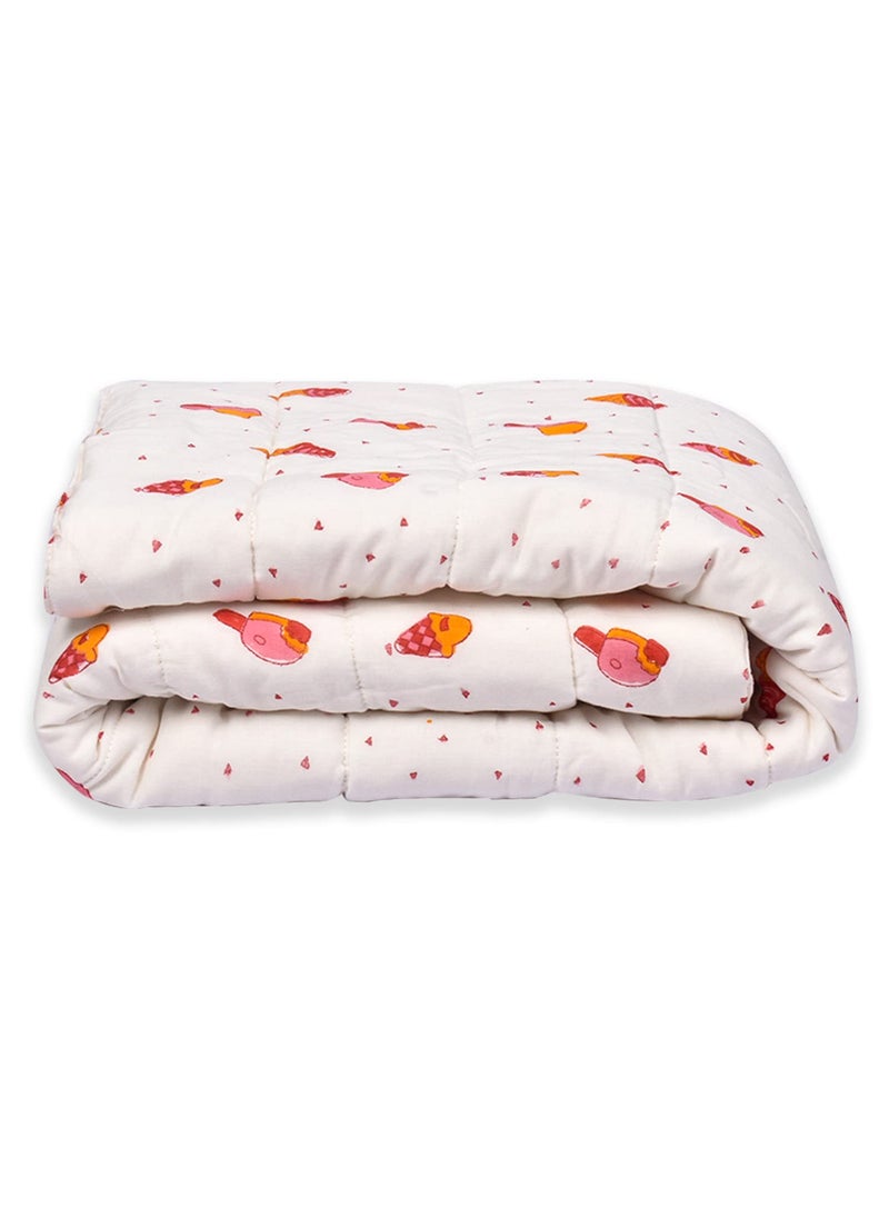 MOM'S HOME - MOM'S HOME Organic Cotton Super soft Baby Ac Quilt Muslin Blanket- Ice Cream 0-4 Years - 100 * 120 - Image 1
