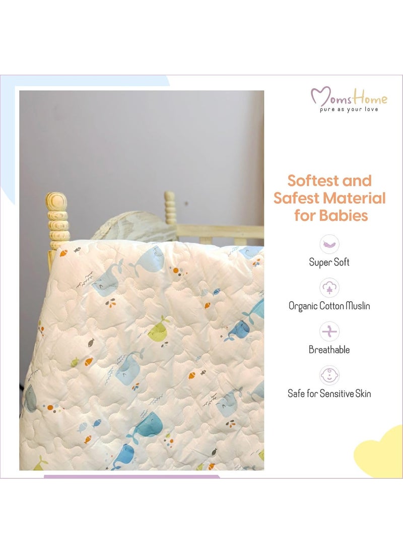 MOM'S HOME - MOM'S HOME Organic Cotton Super soft Baby Ac Quilt Muslin Blanket- Ice Cream 0-4 Years - 100 * 120 - Image 1