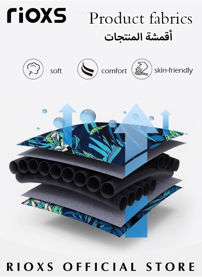 RIOXS Men's Double Layer Beach Shorts, Comfortable Swimming Shorts with Zippered Pockets and Elastic Waistband, Quick-drying Swim Trunks with Striking Patterns, Fashionable Casual Bathing Short, Suitable for Outdoor Activities  - Image 4