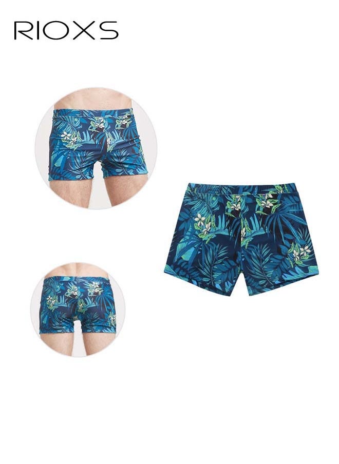 RIOXS Men's Double Layer Beach Shorts, Comfortable Swimming Shorts with Zippered Pockets and Elastic Waistband, Quick-drying Swim Trunks with Striking Patterns, Fashionable Casual Bathing Short, Suitable for Outdoor Activities  - Image 2