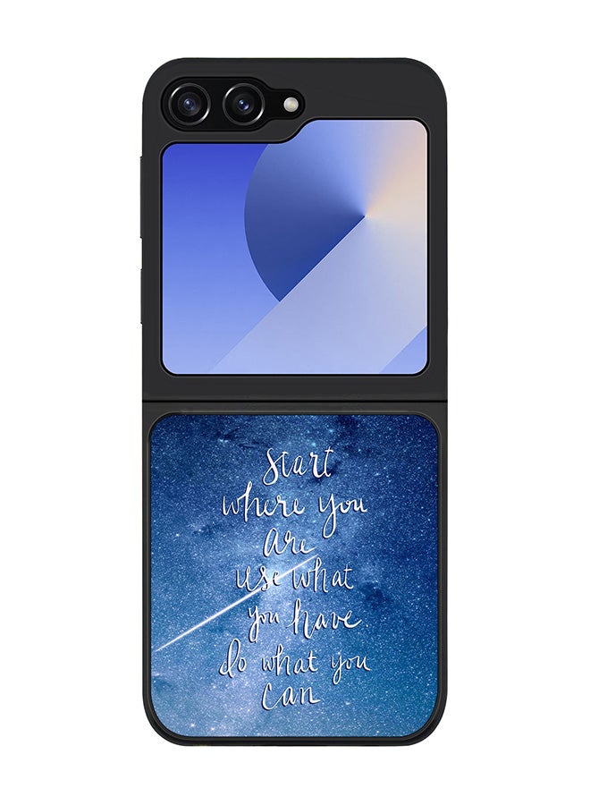 Stylizedd Rugged Black edge case for Samsung Galaxy Z Flip7 FE, Slim fit Soft Case Flexible Rubber Edges Anti Drop TPU Gel Thin Cover -  Start, Use, Do - Image 1