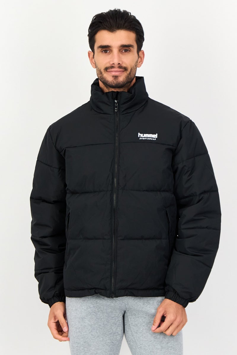 Hummel Men Sportswear Fit Long Sleeve Outdoor Bomber Jacket, Black - Image 1