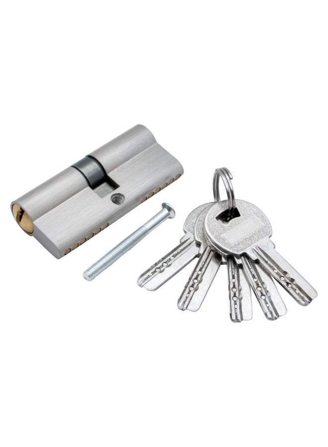 درافل أسطوانة قفل باب دورافيل 70 مم مع 5 مفاتيح كمبيوتر، قفل مقاوم للصدأ، مناسب للأبواب الخشبية والألمنيوم. - Image 1