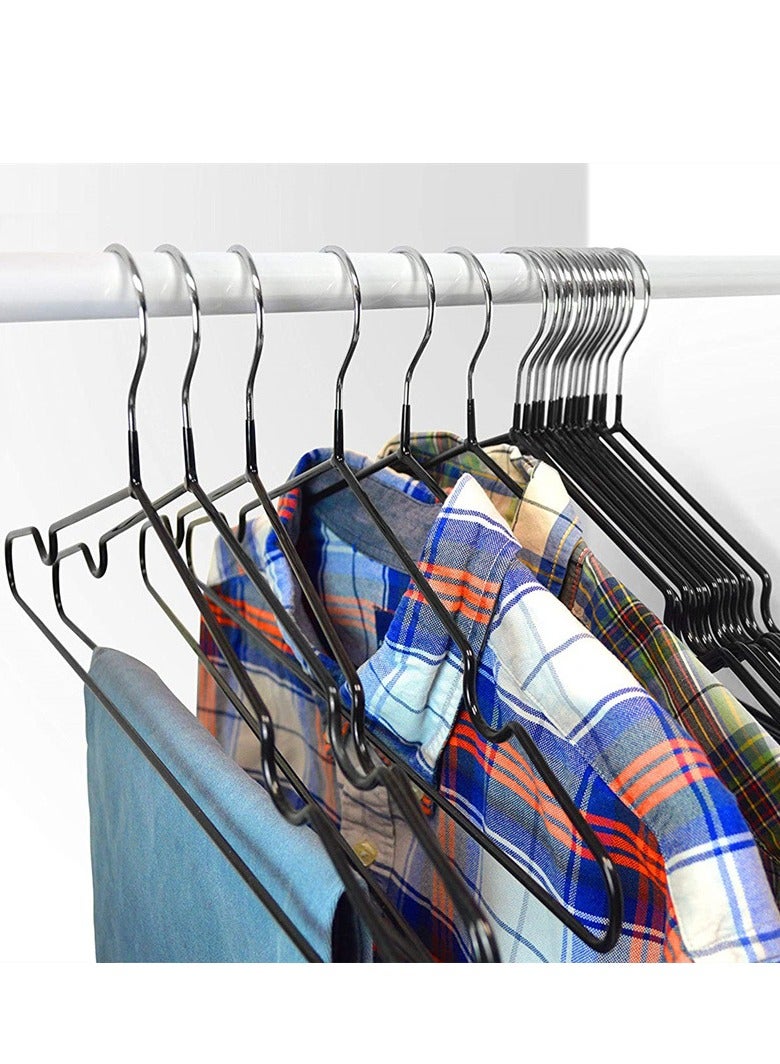 10pcs Metal Anti Slip Clothes Hanger Clothes Drying Hanger Black - Image 2