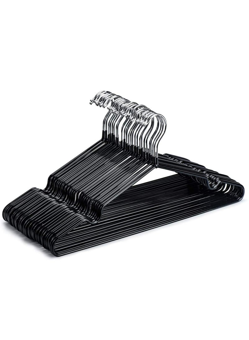 10pcs Metal Anti Slip Clothes Hanger Clothes Drying Hanger Black - Image 1