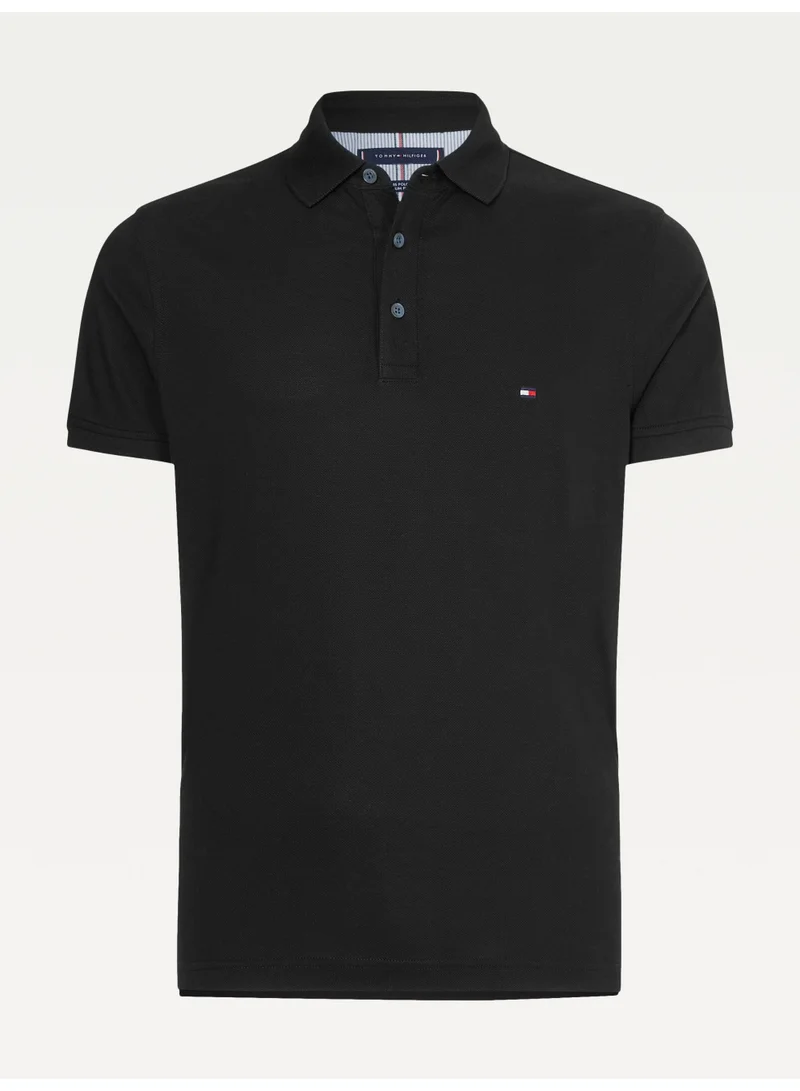 Tommy Hilfiger Black 1985 Slim Fit Pique Polo Shirt for Men | Best Price UAE