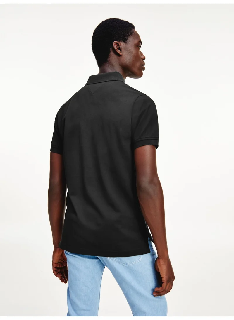 Tommy Hilfiger Black 1985 Slim Fit Pique Polo Shirt for Men | Best Price UAE