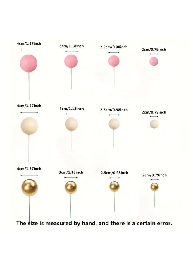 Light Pink And Golden Cake Decorating Foam Balls 18pcs For Dessert Tables And Celebrations - Image 3