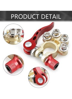 KASTWAVE Battery Terminal Clamp Connectors 2Pcs 4 Way Positive Negative Car Battery Terminals Connector Quick Release Disconnect for SAE/JIS Type A Posts  - Image 2