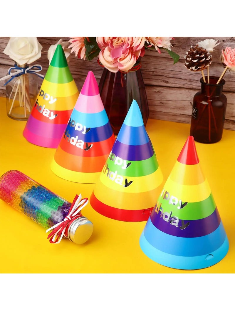 Birthday Party Hats, Rainbow Cone Hats Paper Colorful Party Birthday Hats Art Craft Caps for Kids Adults Birthday Party Supplies, Birthday Party Cone Hats Art Craft Caps Birthday Party Hats - Image 2