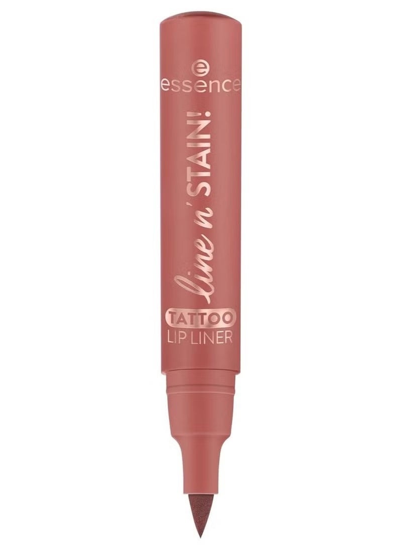 Line n Stain Tattoo Lip Liner Pencil No. 02, Brown Long-lasting Intense coloring effect Vegan Fragrance-free Alcohol-free Paraben-free 1-pack 2.5 ml