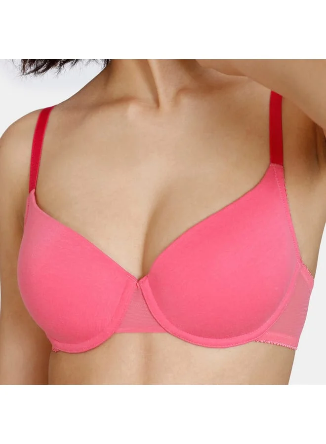 zivame Zivame Solid Padded Wired Bra with Hook and Eye Closure