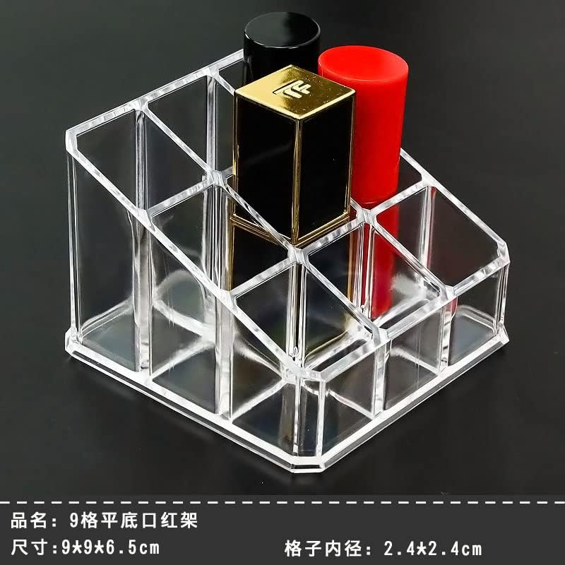 KW Collection Acrylic Makeup Organizer Cosmetic Storage Display Case Makeup Brush Holder Organizer Lipstick Dispenser Canister Bathroom Container (3.5 x 3.5 x 2.6 in, 9 Partitions, Transparent) - Image 4
