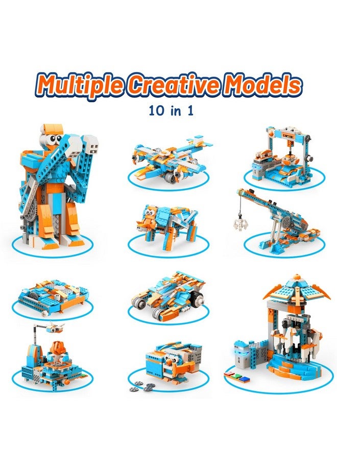 Apitor 10 In 1 Stem Robot Building Kit, Upgrade App Remote Control Programmable Building Block Set Coding Robot, Educational Diy Science Robot Kit Gifts For Age 7 8 9 10 11 12+ Boys & Girls (389 Pcs) - Image 2