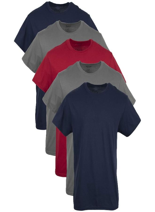 Gildan Gildan Men's Crew T-Shirts, Multipack, Style G1100, Navy/Charcoal/Cardinal Red (5-Pack), 2X-Large  - Image 4
