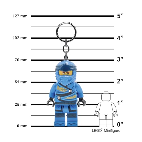 IQ LEGO Ninjago Large 3 Inch Tall Figure Keychain Light - Jay (KE148H) - Image 3