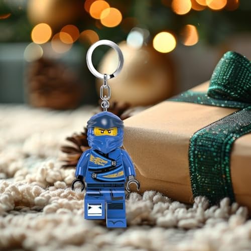 IQ LEGO Ninjago Large 3 Inch Tall Figure Keychain Light - Jay (KE148H) - Image 2