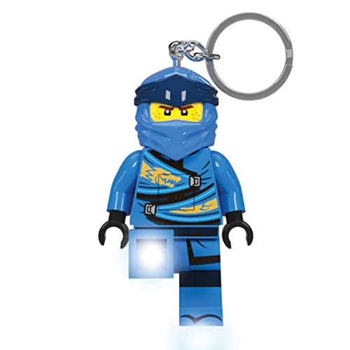 IQ LEGO Ninjago Large 3 Inch Tall Figure Keychain Light - Jay (KE148H) - Image 1