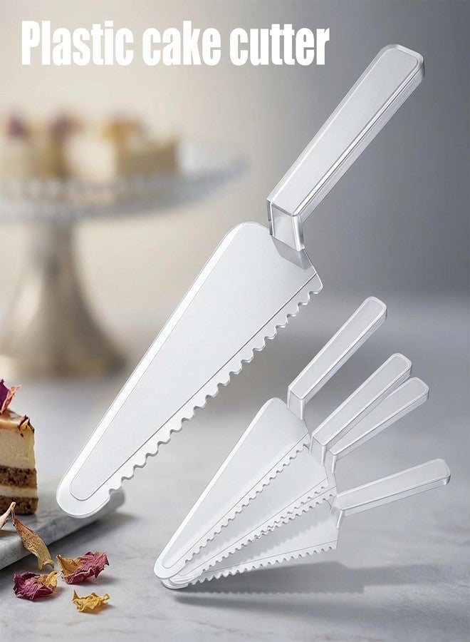 Yaure Joy 12 Pcs Disposable Plastic Cake Cutter Cake Pie Server Cutter Slicer Pizza Pastry Slicer for Kitchen Wedding Buffet - Image 3