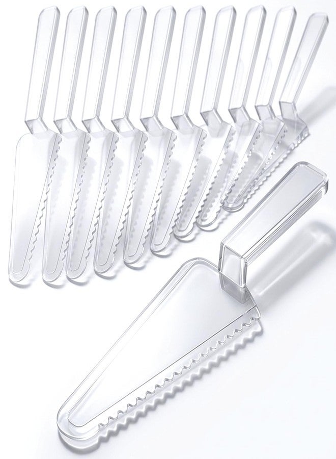 Yaure Joy 12 Pcs Disposable Plastic Cake Cutter Cake Pie Server Cutter Slicer Pizza Pastry Slicer for Kitchen Wedding Buffet - Image 1