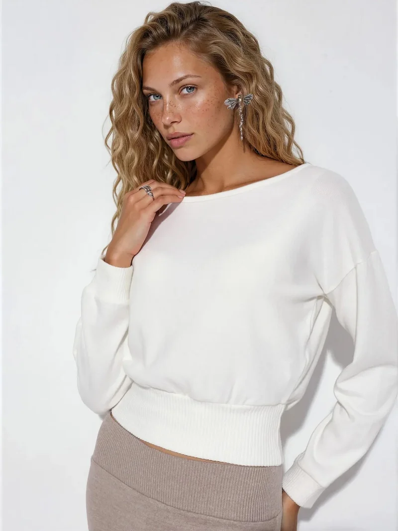 Busem BUSEM Women's Cropped Crew Neck Sweatshirt