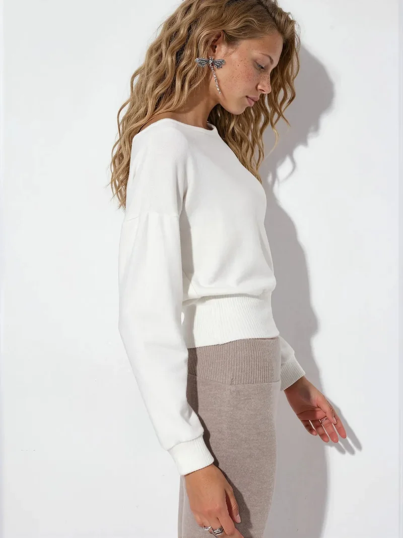 Busem BUSEM Women's Cropped Crew Neck Sweatshirt