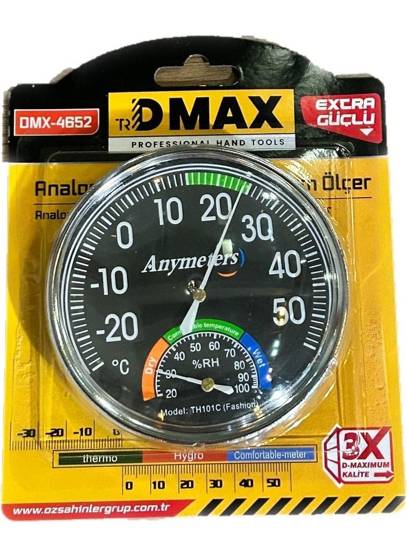 Dmax Analog Thermometer Temperature and Humidity Meter 4652 