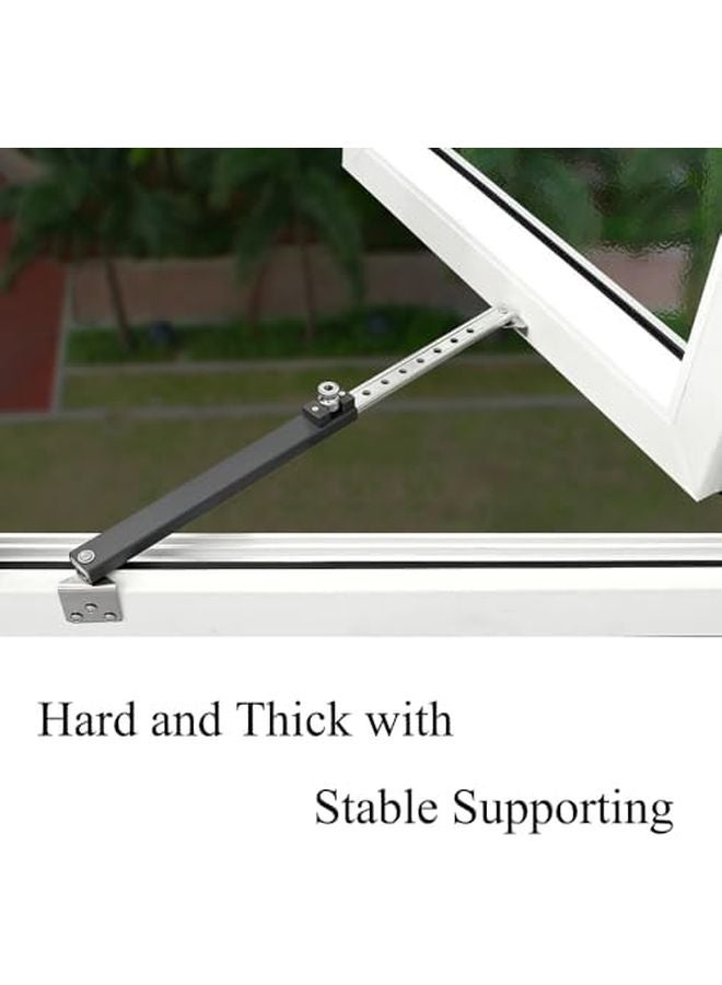 Black Casement Window Hinges Latches Adjustable Windproof Support Angled Fixed Base - Image 4