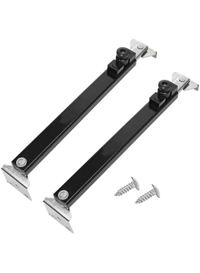 Black Casement Window Hinges Latches Adjustable Windproof Support Angled Fixed Base - Image 2