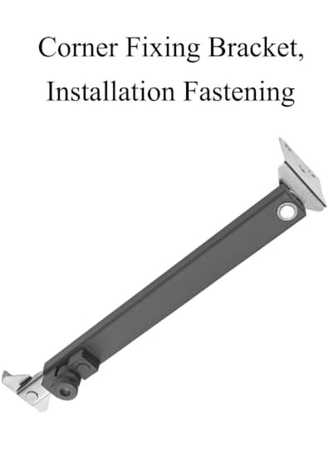 Black Casement Window Hinges Latches Adjustable Windproof Support Angled Fixed Base - Image 5