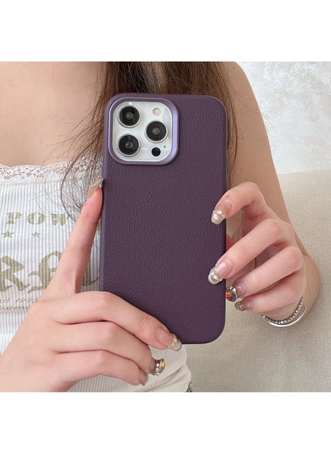Niche Ins Premium Retro Leather IPhone14pro Max Apple 15 Mobile Phone Case 13 Magnetic Shell-color:XYM Love Horsehide Purple-Applicable Models:12 (without Packaging)