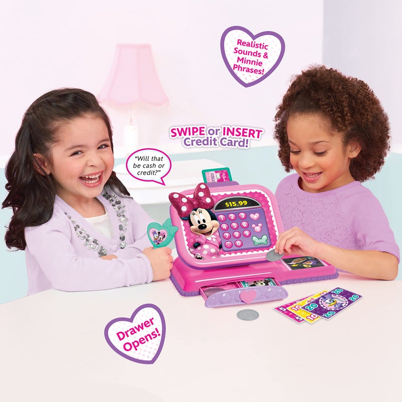 Minnie Disney Junior Minnie Mouse Bowtique Cash Register with Sounds, Dress Up and Pretend Play - Image 2