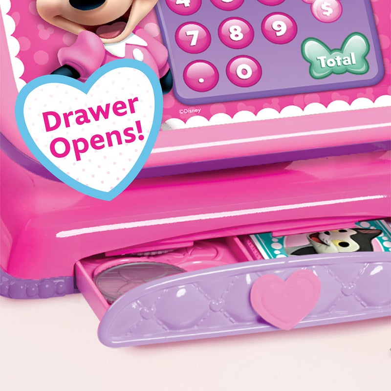 Minnie Disney Junior Minnie Mouse Bowtique Cash Register with Sounds, Dress Up and Pretend Play - Image 4