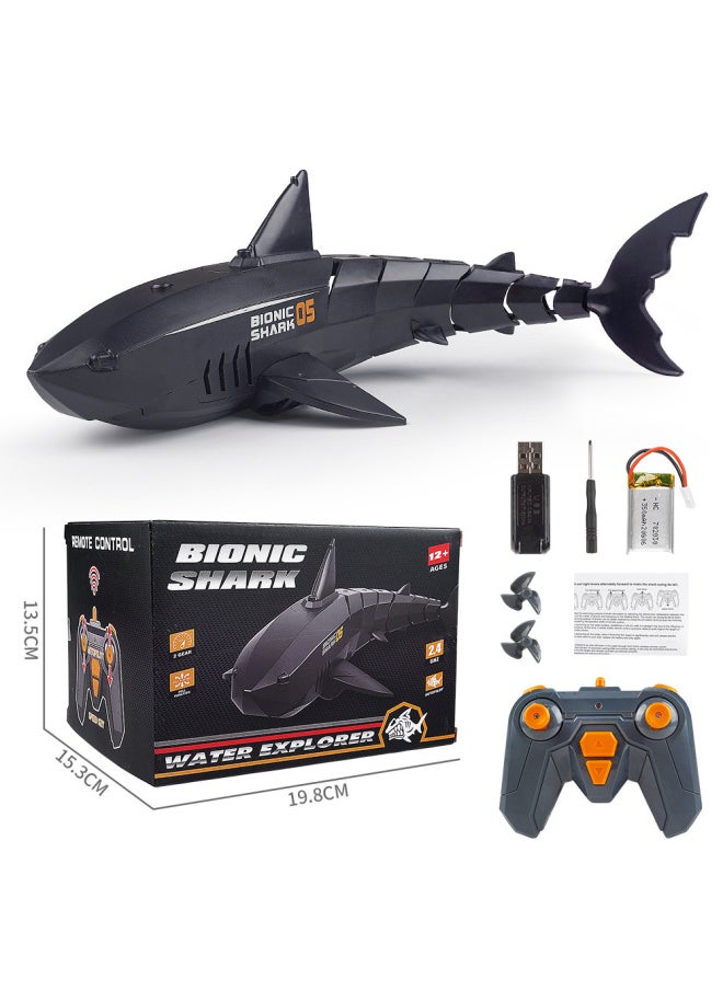 Remote Control Boat Toy - High-speed Racing Yacht Turbo Function - Ready-to-run 27 Mhz Frequency For Ages 14-Color:Black E-Commerce Box  - Image 1