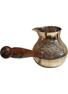 QUESERA Turkish Coffee Pot Cezve Ibrik Arabic Greek Jezve Turka Copper with Wooden Handle  - Image 2