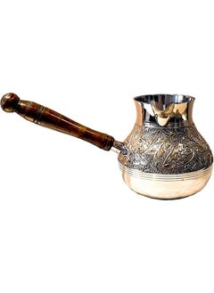 QUESERA Turkish Coffee Pot Cezve Ibrik Arabic Greek Jezve Turka Copper with Wooden Handle  - Image 1