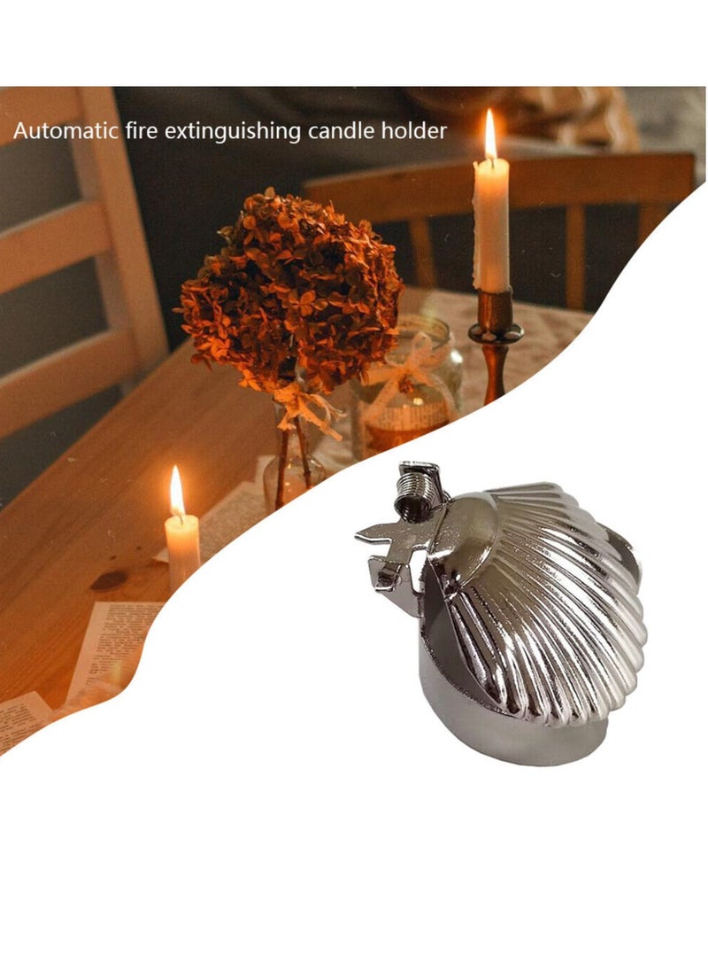 2 Pcs Shell Shaped Silver Auto Candle Extingushers