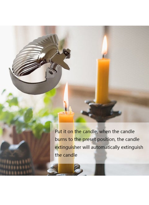 2 Pcs Shell Shaped Silver Auto Candle Extingushers
