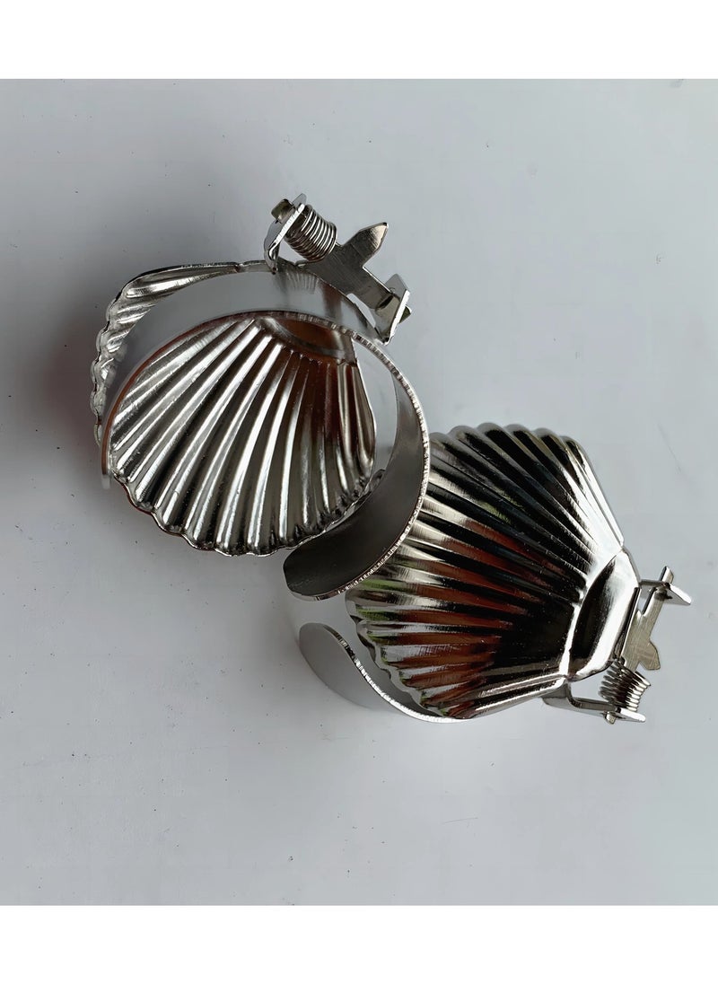 2 Pcs Shell Shaped Silver Auto Candle Extingushers