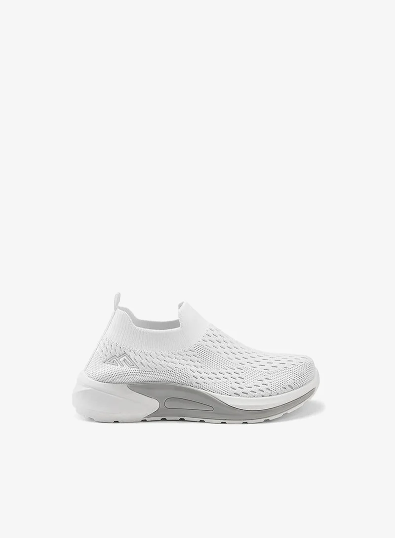 Textured Slip-On Sports Shoes With Pull Tab