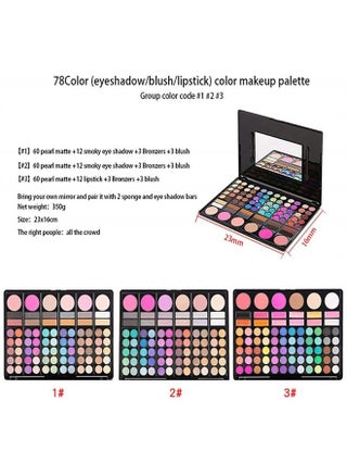 ® Professional 78 Colors Cream Concealer Camouflage Makeup Palette Contouring Kit - with 12 Lip Gloss, 60 Eyeshadow and 8 Concealer - Perfect for Professional as well as Personal Use - pzsku/Z6BBEA832FD69EEE10871Z/45/_/1686652029/7ccf2379-f43f-450a-9f5c-2dd6441004d7
