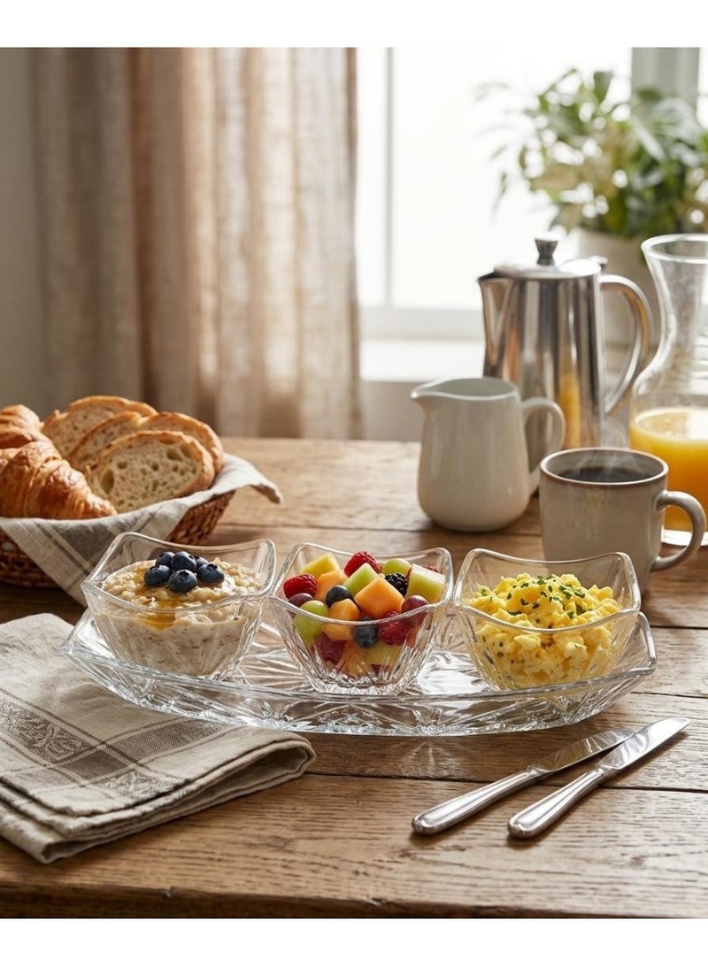 Glass Breakfast set - 4 pieces