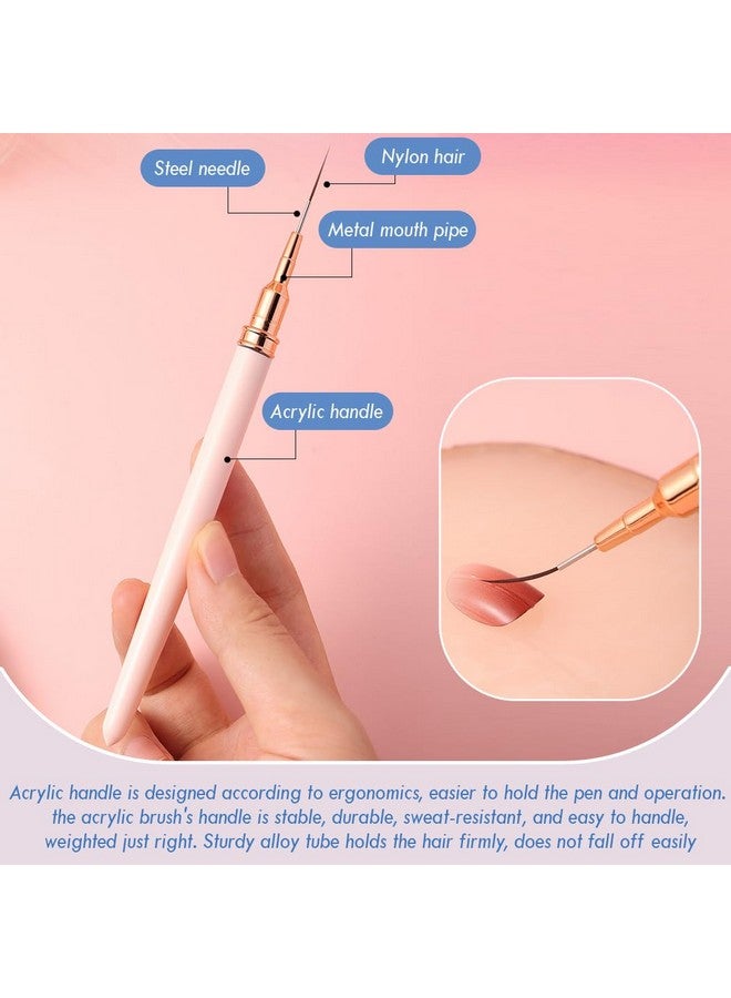 JASSINS Nail Art Liner Brushes, 5Pcs Gel Polish Painting Art Design Pen Set Striping Brushes for Thin Long Lines, Tiny Details, Fine Drawing, Delicate Coloring Sizes 7/9/11/15/25mm - Image 3