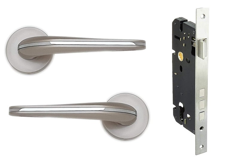 Aquieen Aquieen MH502 Malleable Mortise Handle Set Chrome  - Image 1