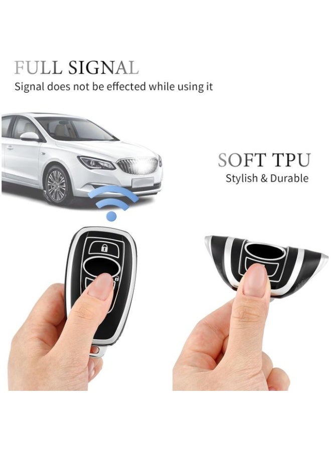 Key Fob Cover for Subaru, Soft TPU Car Key Protective Case Cover for Subaru CrossTrek Ascent Forester Outback WRX Ascent BRZ Impreza Legacy STI Car Accessories Smart Key Holder, Silver - Image 3